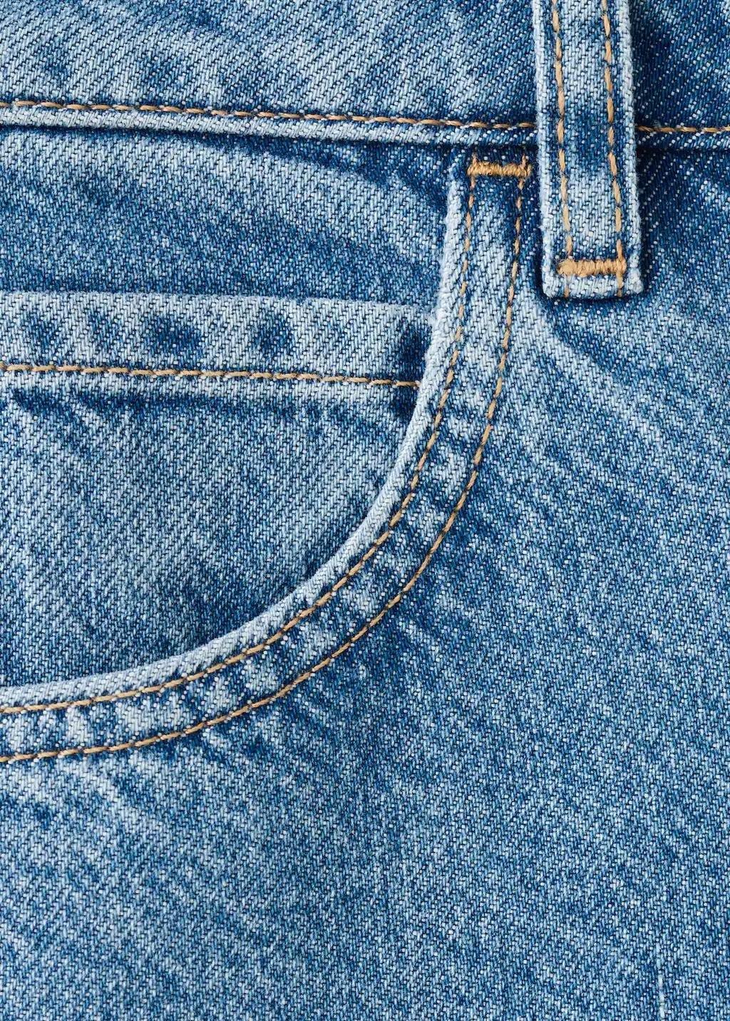 Blue High-Waist Straight-Fit Denim Shorts, Open Blue, large image number 5