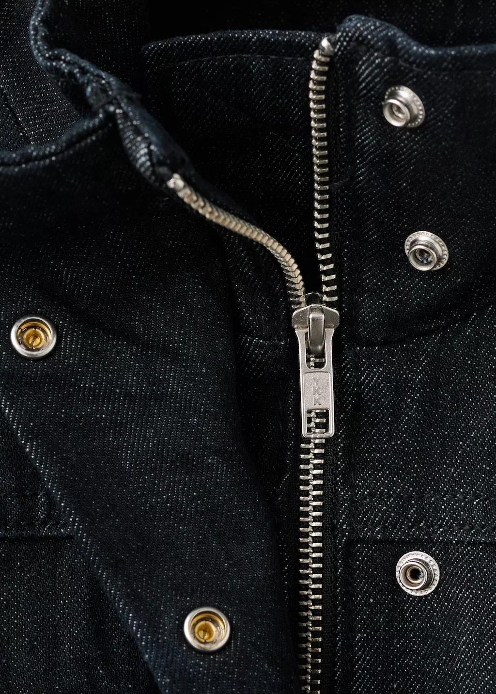 Blue Oversized Denim Parka With Pockets, Open Blue, large image number 1