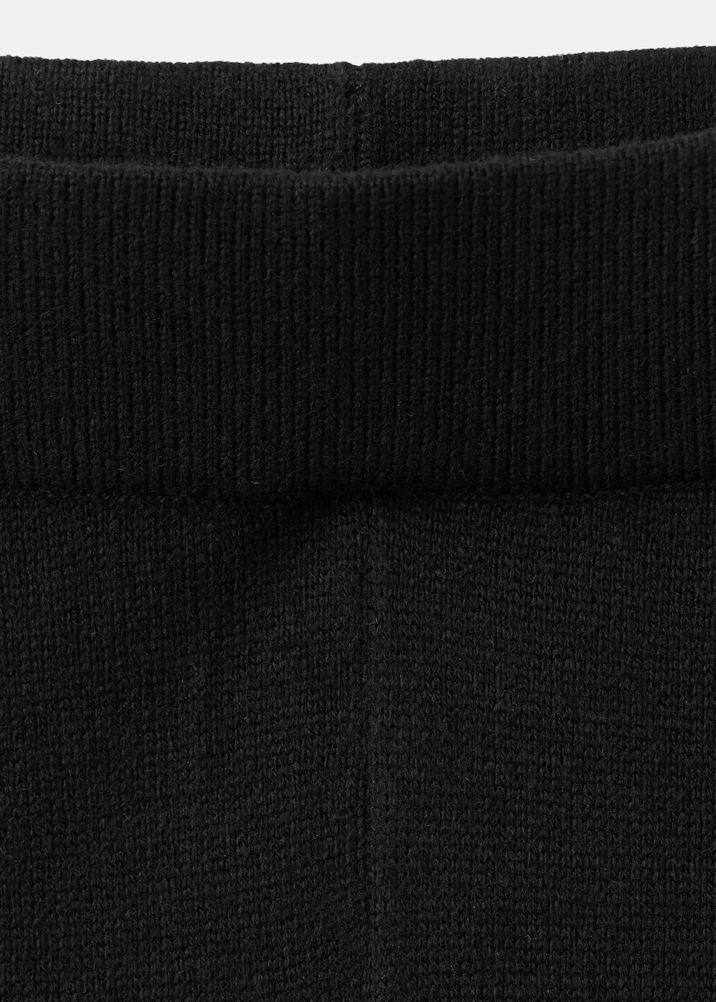 Black Contrast Stripe Knit Trousers, Black, large image number 1