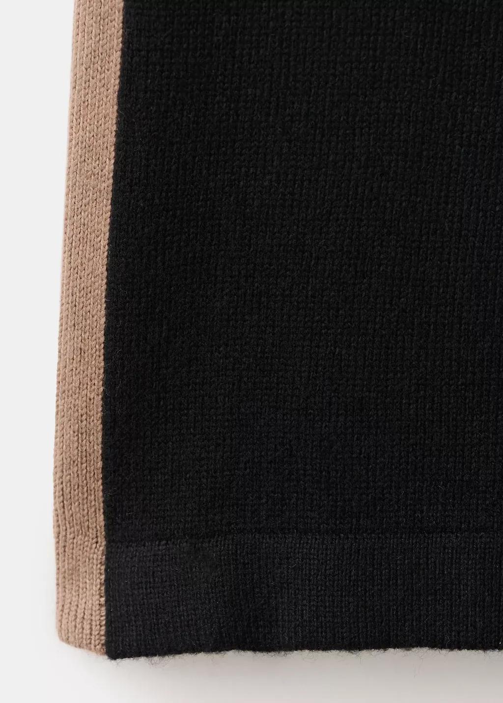 Black Contrast Stripe Knit Trousers, Black, large image number 5