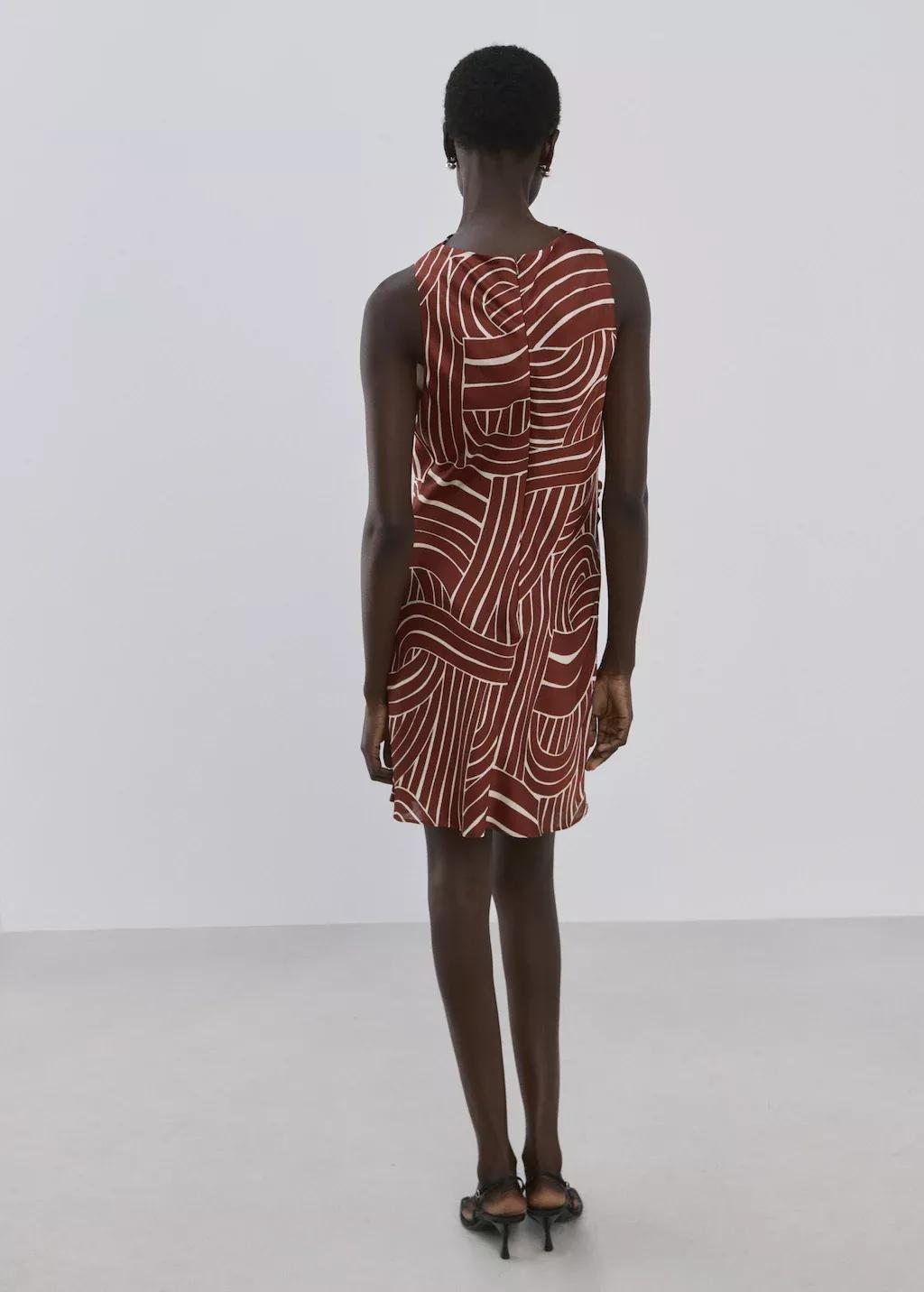 Red Geometric Print Dress, 0201_76, medium