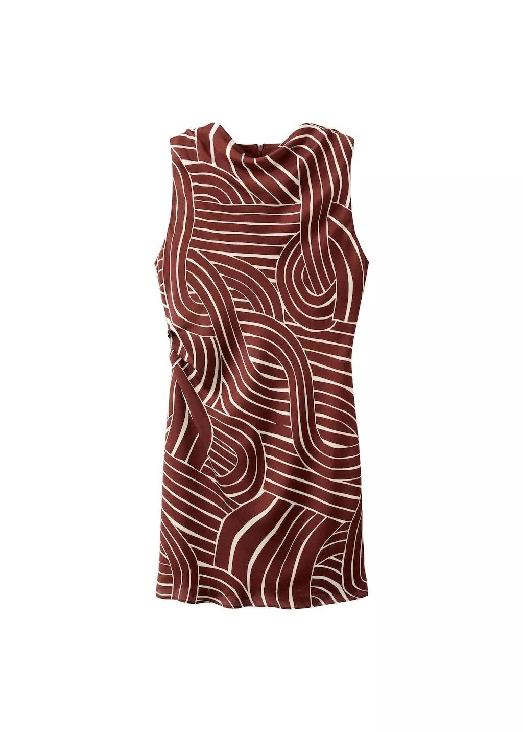 Red Geometric Print Dress, 0201_76, large image number 5