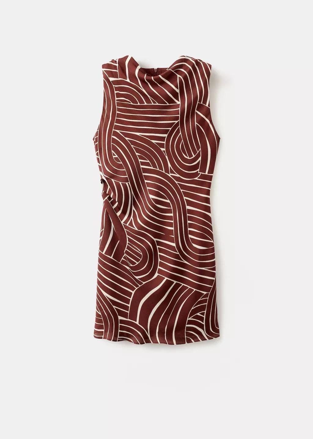 Red Geometric Print Dress, 0201_76, large image number 6