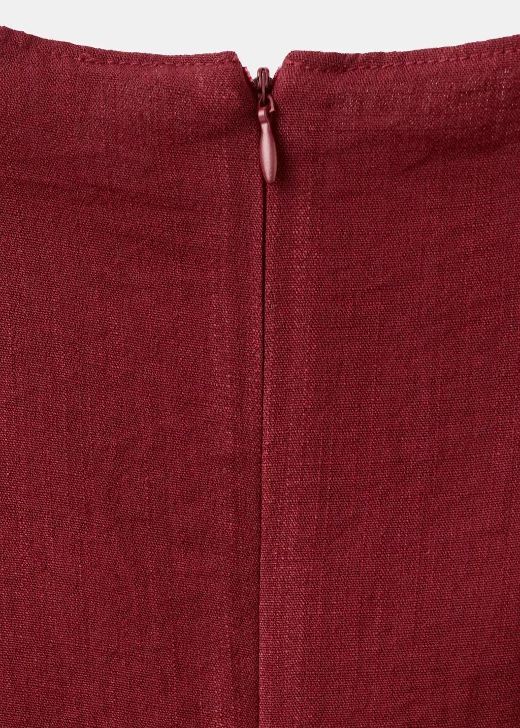 Red A-Line Dress With Godets, Dark Red, medium