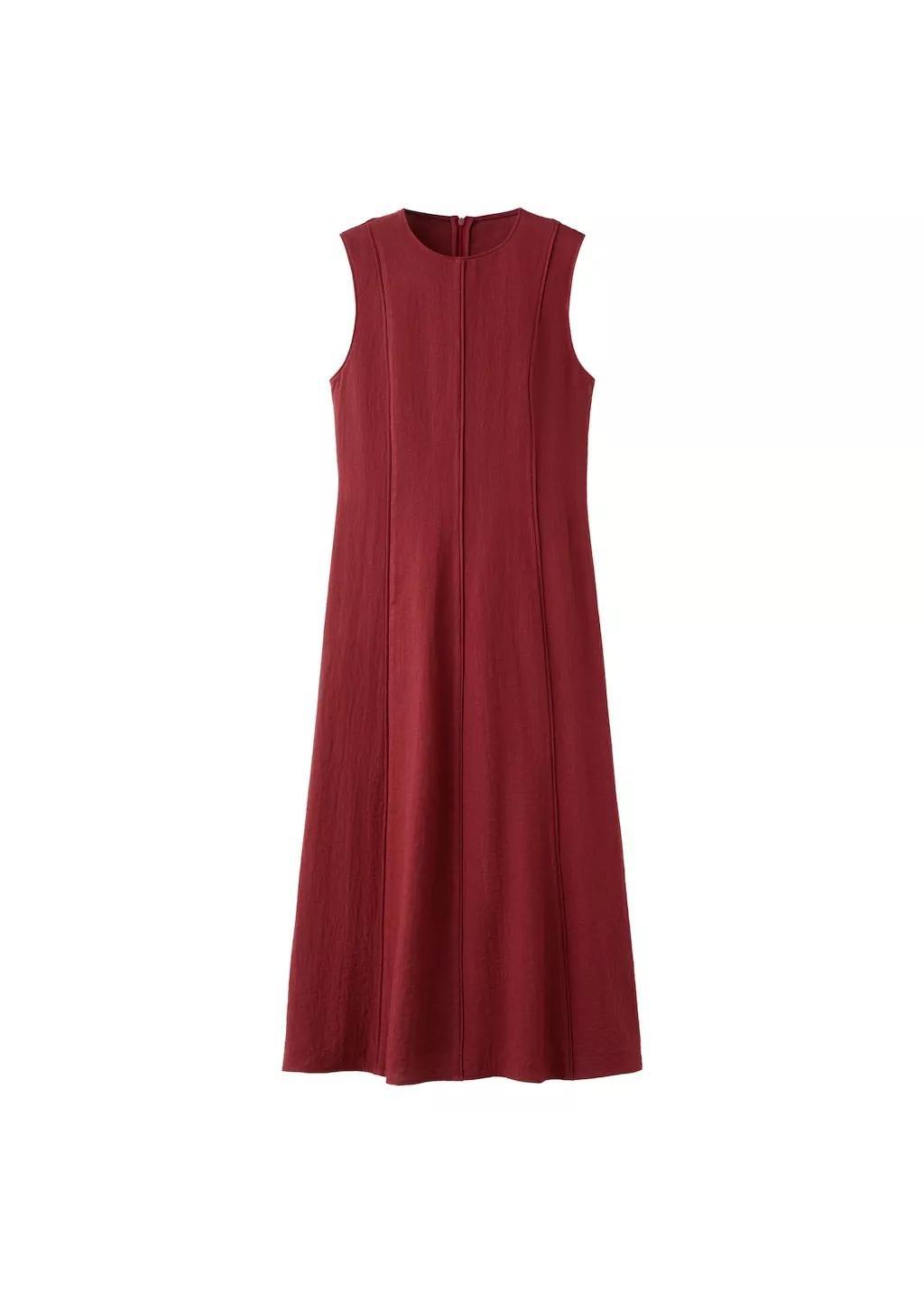Red A-Line Dress With Godets, Dark Red, large image number 6