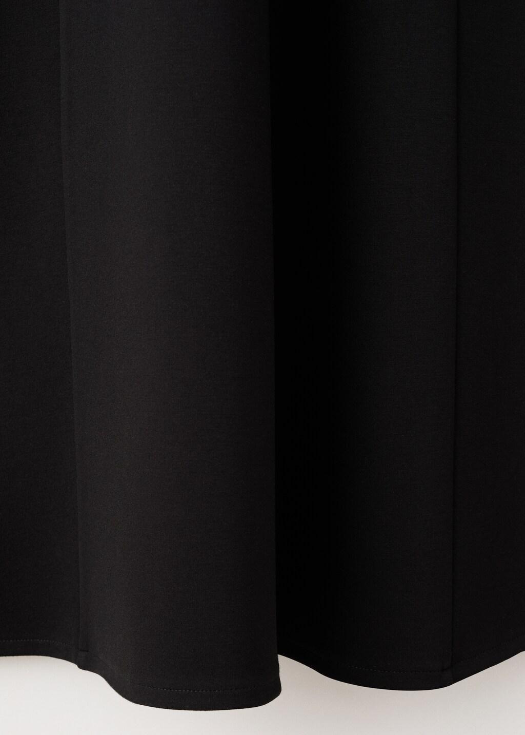 Black A-Line Dress With Godets, Black, large image number 1