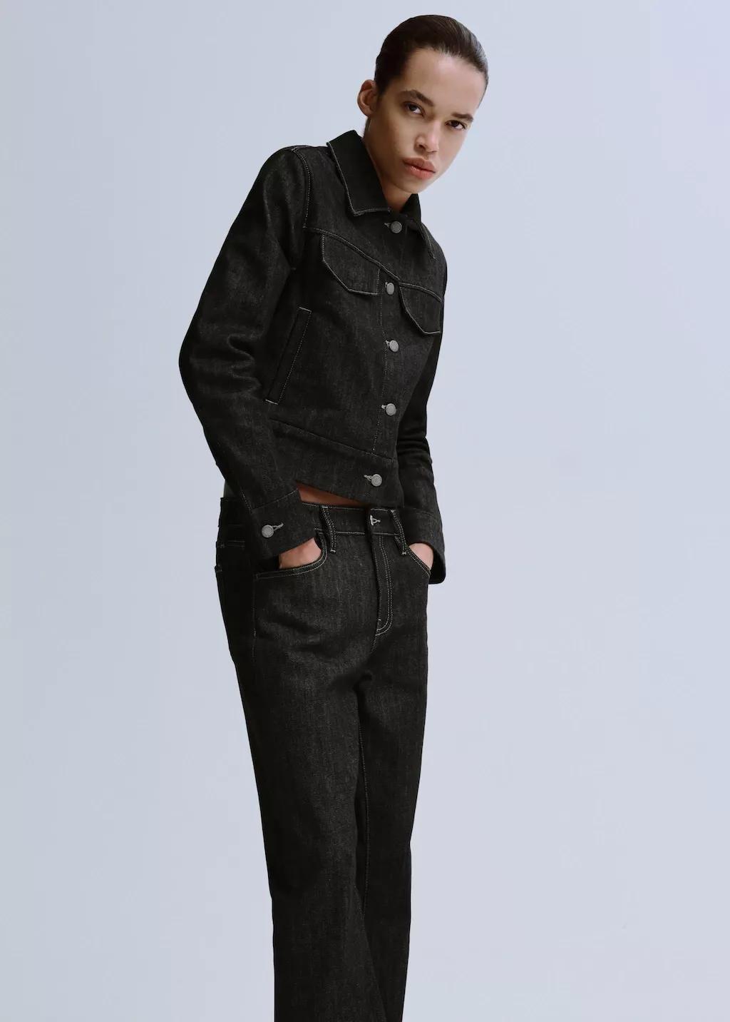 Black Mid-Rise Flared Jeans, 0201_99, large image number 3