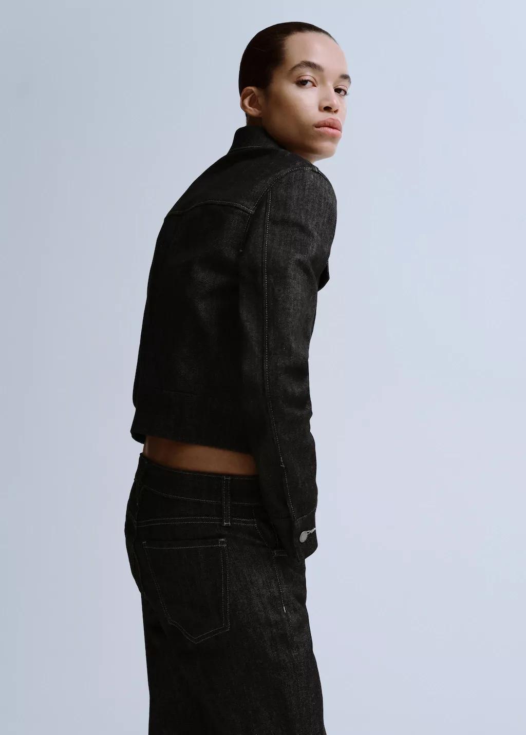 Black Mid-Rise Flared Jeans, 0201_99, large image number 4