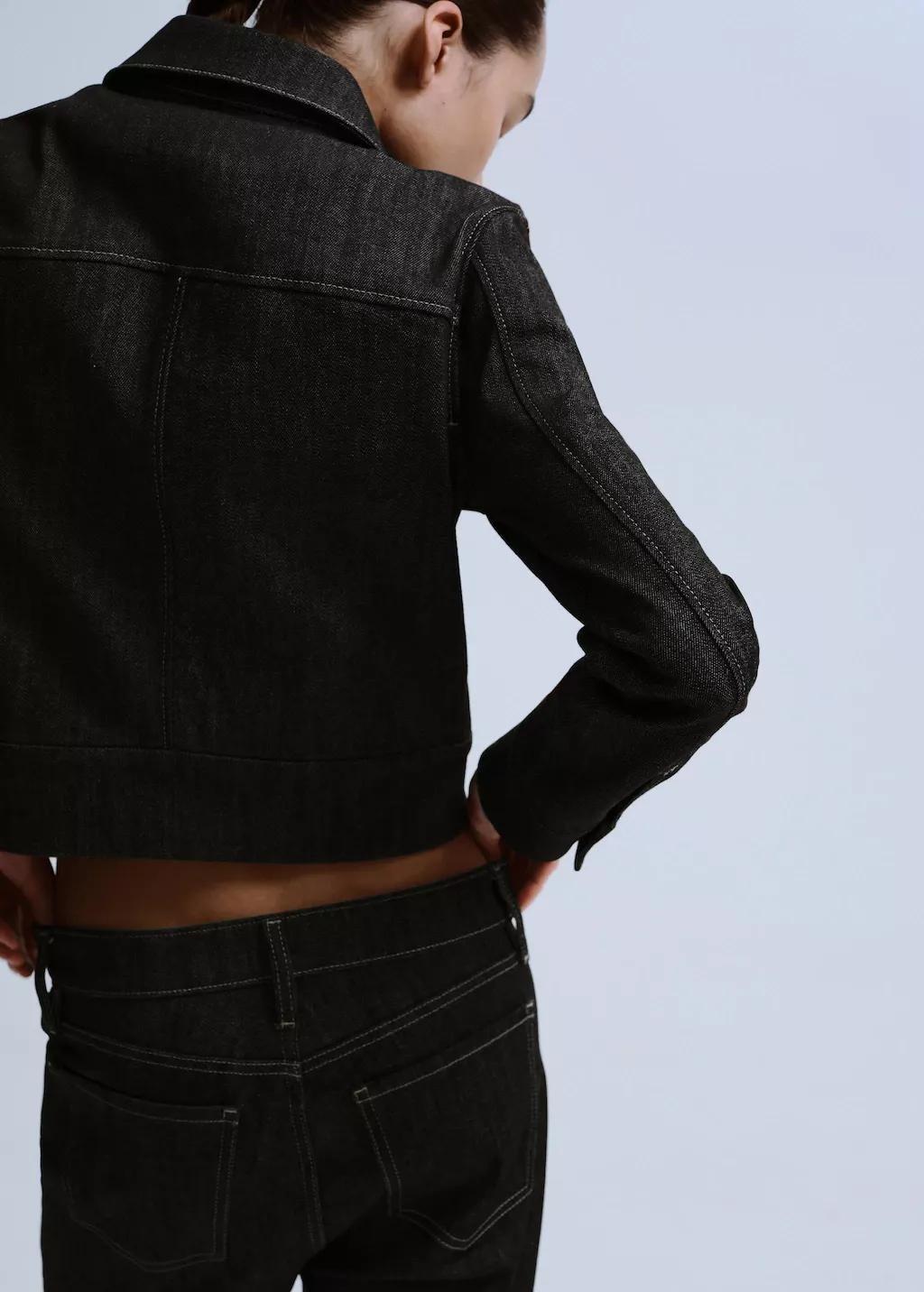 Black Mid-Rise Flared Jeans, Black, large image number 7