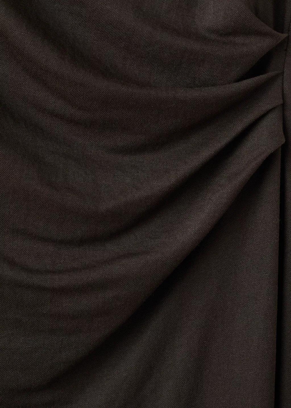 Brown Asymmetric Draped Gown, 0201_30, large image number 5