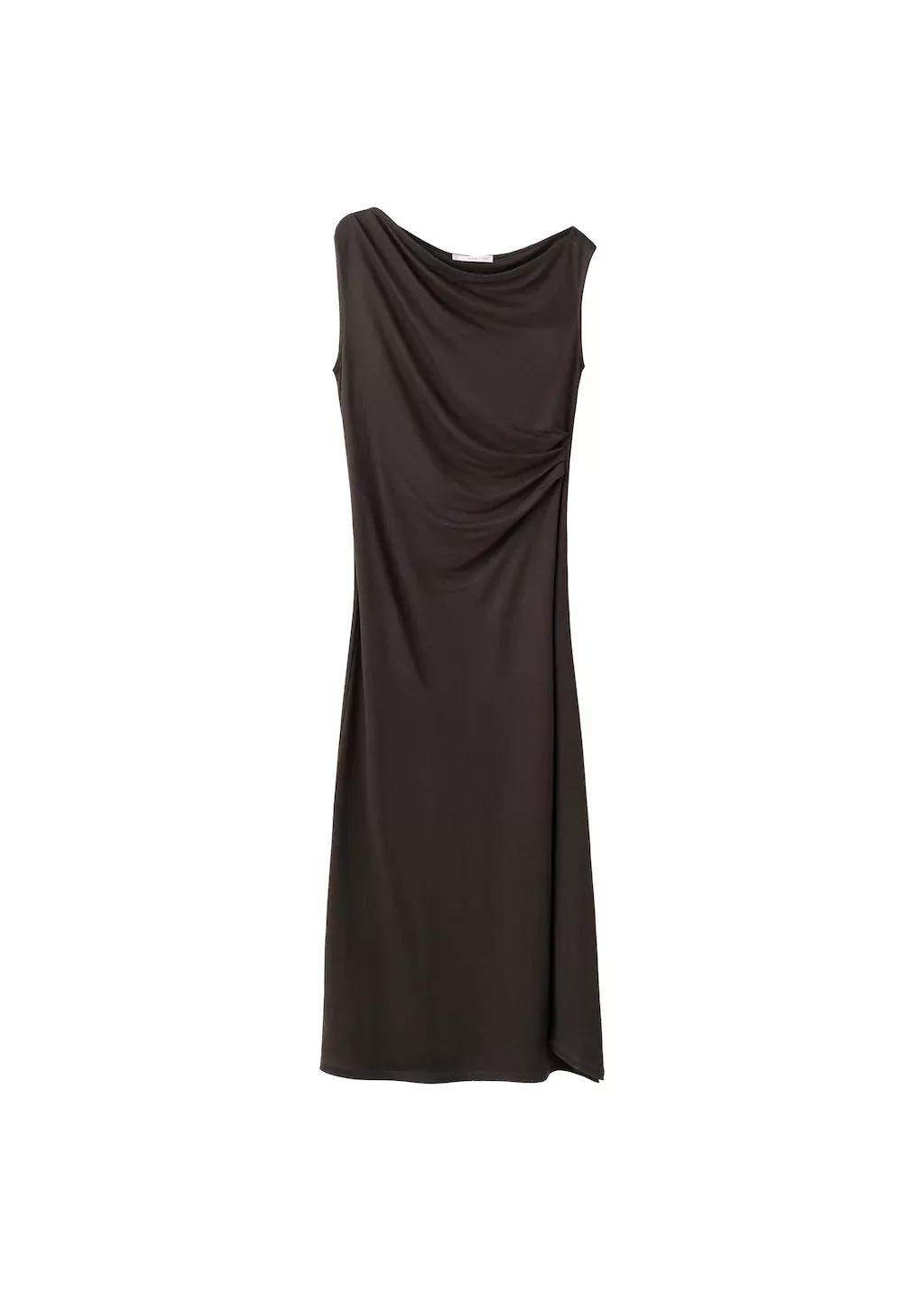 Brown Asymmetric Draped Gown, 0201_30, large image number 6