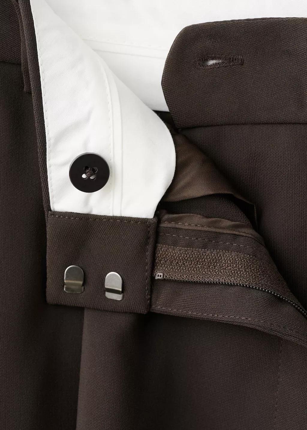 Brown Straight Leg Mid Rise Bermuda Shorts, Brown, medium