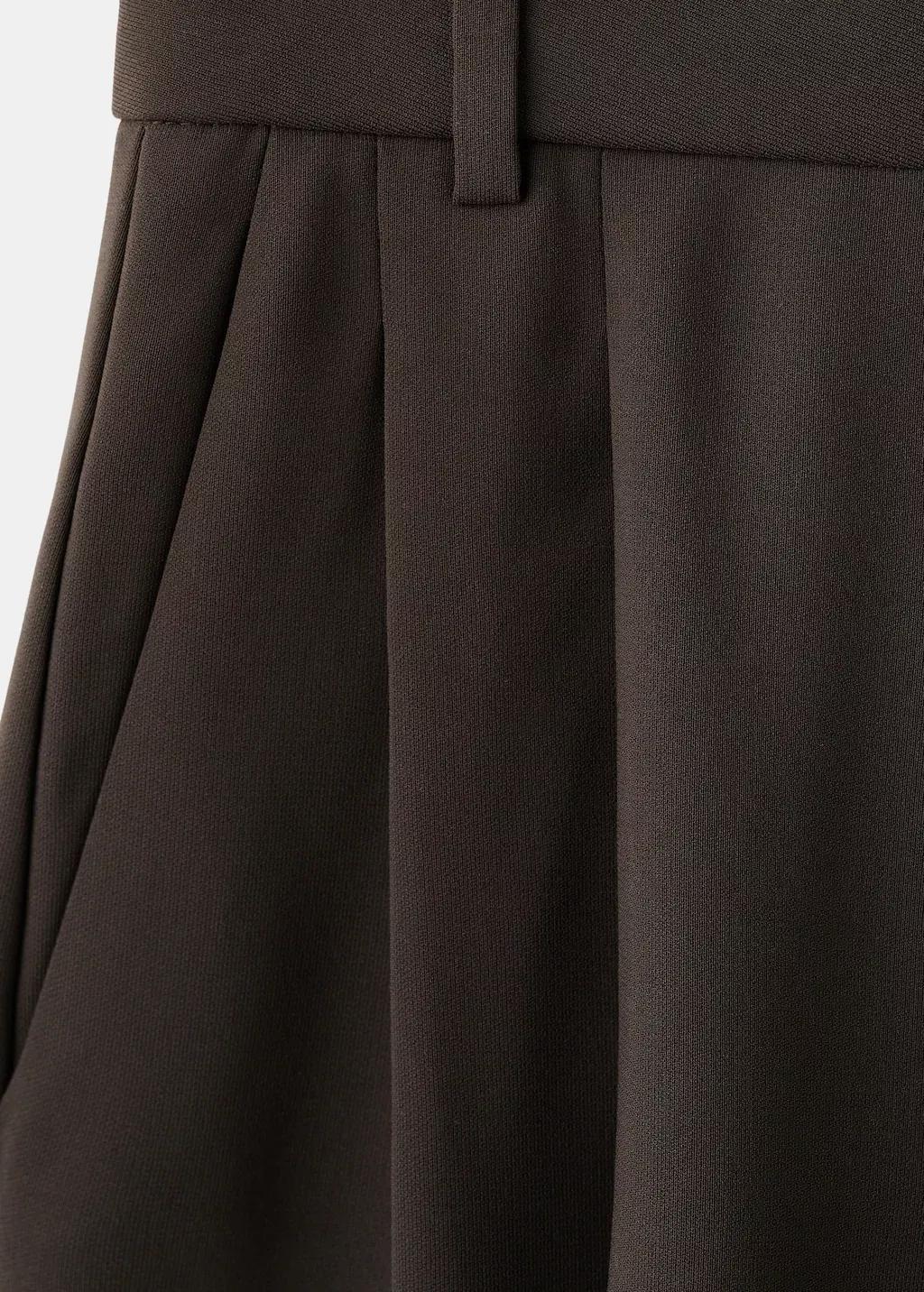 Brown Straight Leg Mid Rise Bermuda Shorts, Brown, large image number 4