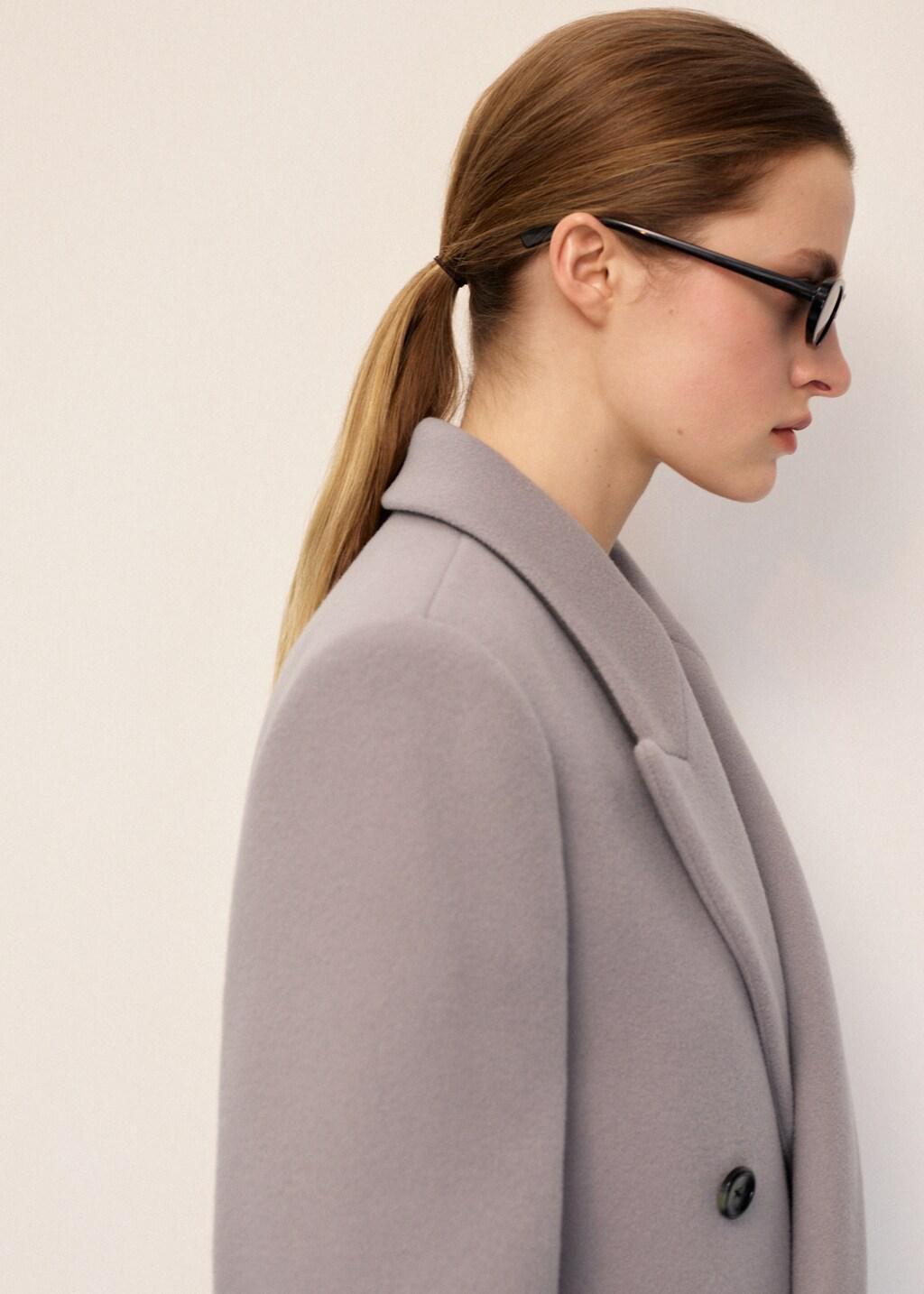 Brown Double-Breasted Wool Coat, Medium Brown, large image number 4