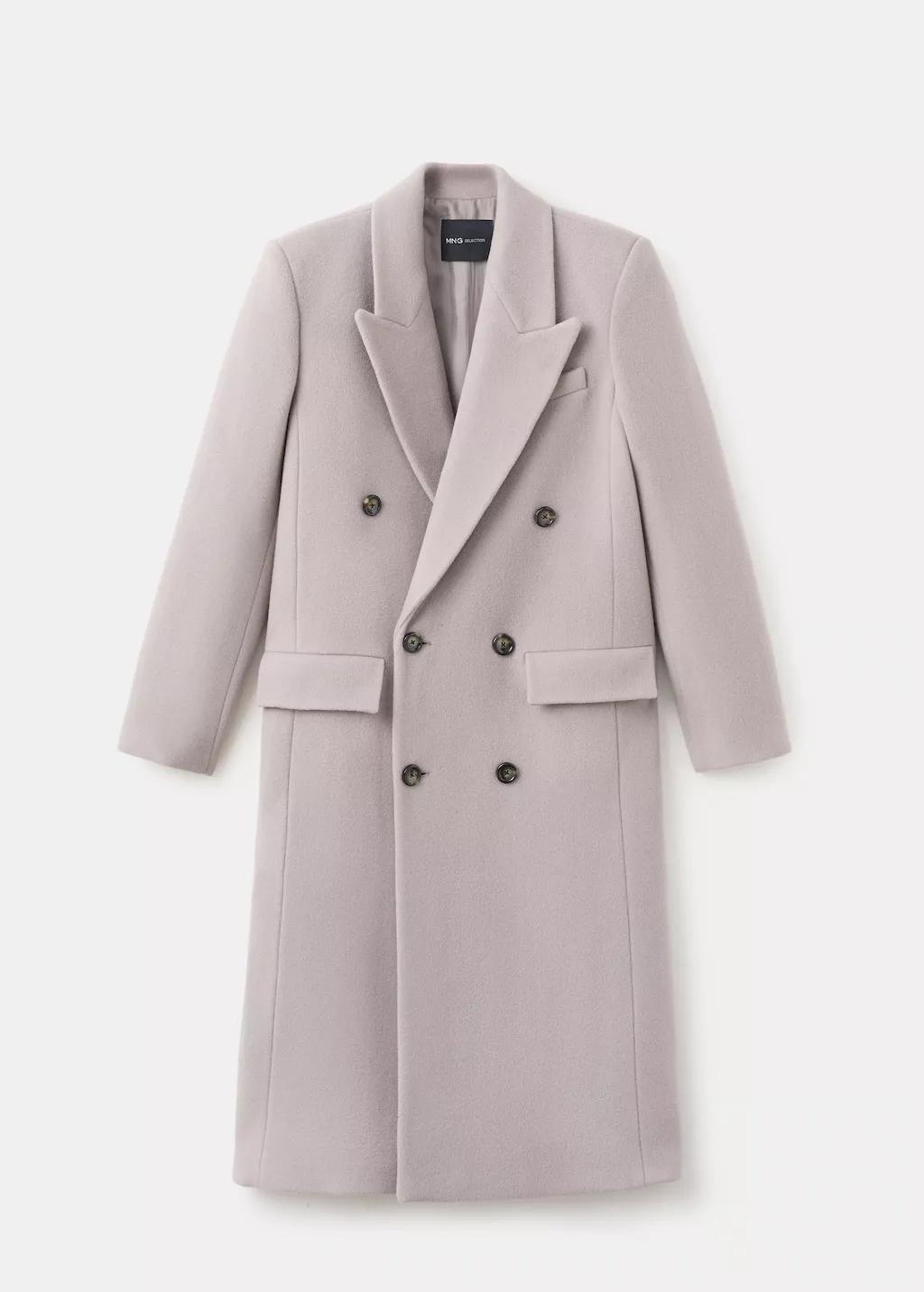 Brown Double-Breasted Wool Coat, Medium Brown, large image number 7