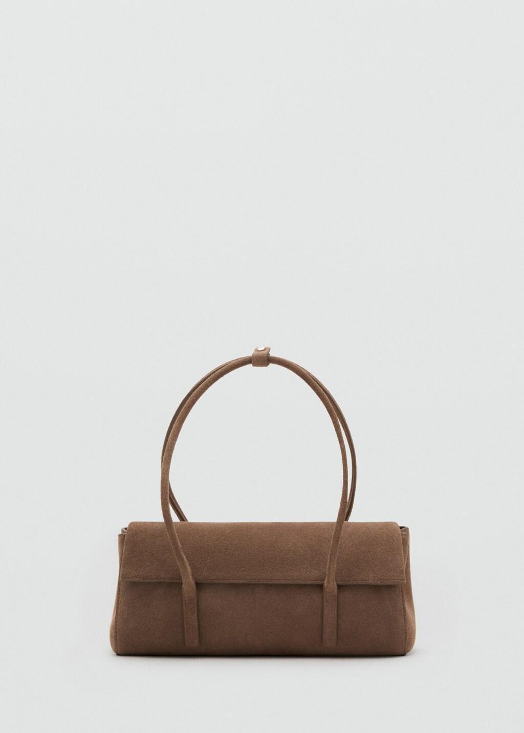 Brown Suede Shoulder Bag, Medium Brown, large image number 5