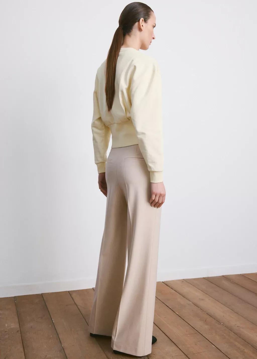 Yellow Round-Neck Cotton Sweatshirt, Yellow, large image number 2