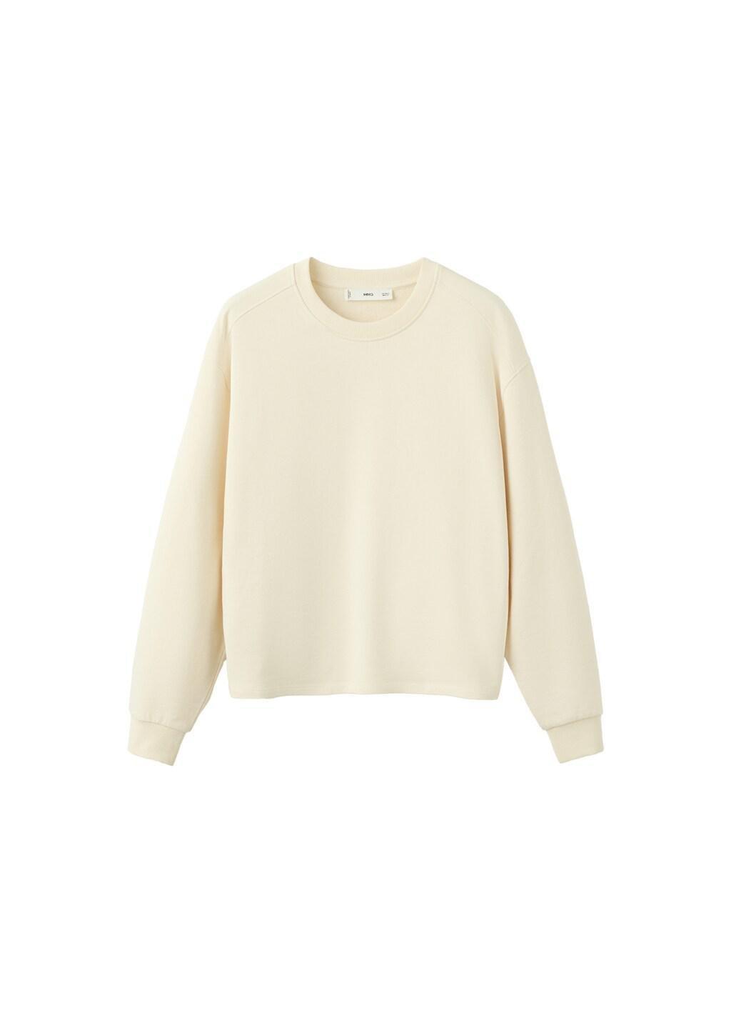 Yellow Round-Neck Cotton Sweatshirt, Yellow, large image number 6