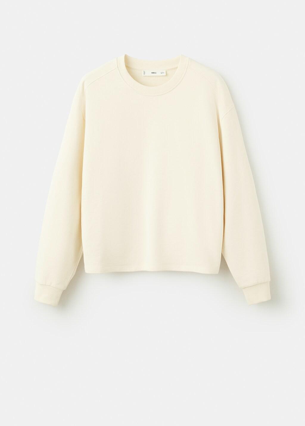 Yellow Round-Neck Cotton Sweatshirt, Yellow, large image number 7