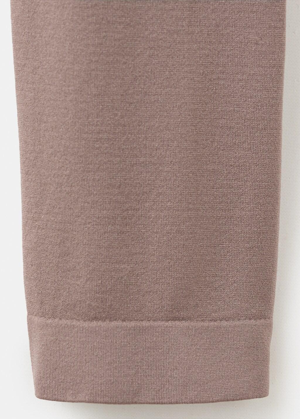 Brown Lt Pastel Fitted Turtleneck T-Shirt, Light Pastel Brown, large image number 5