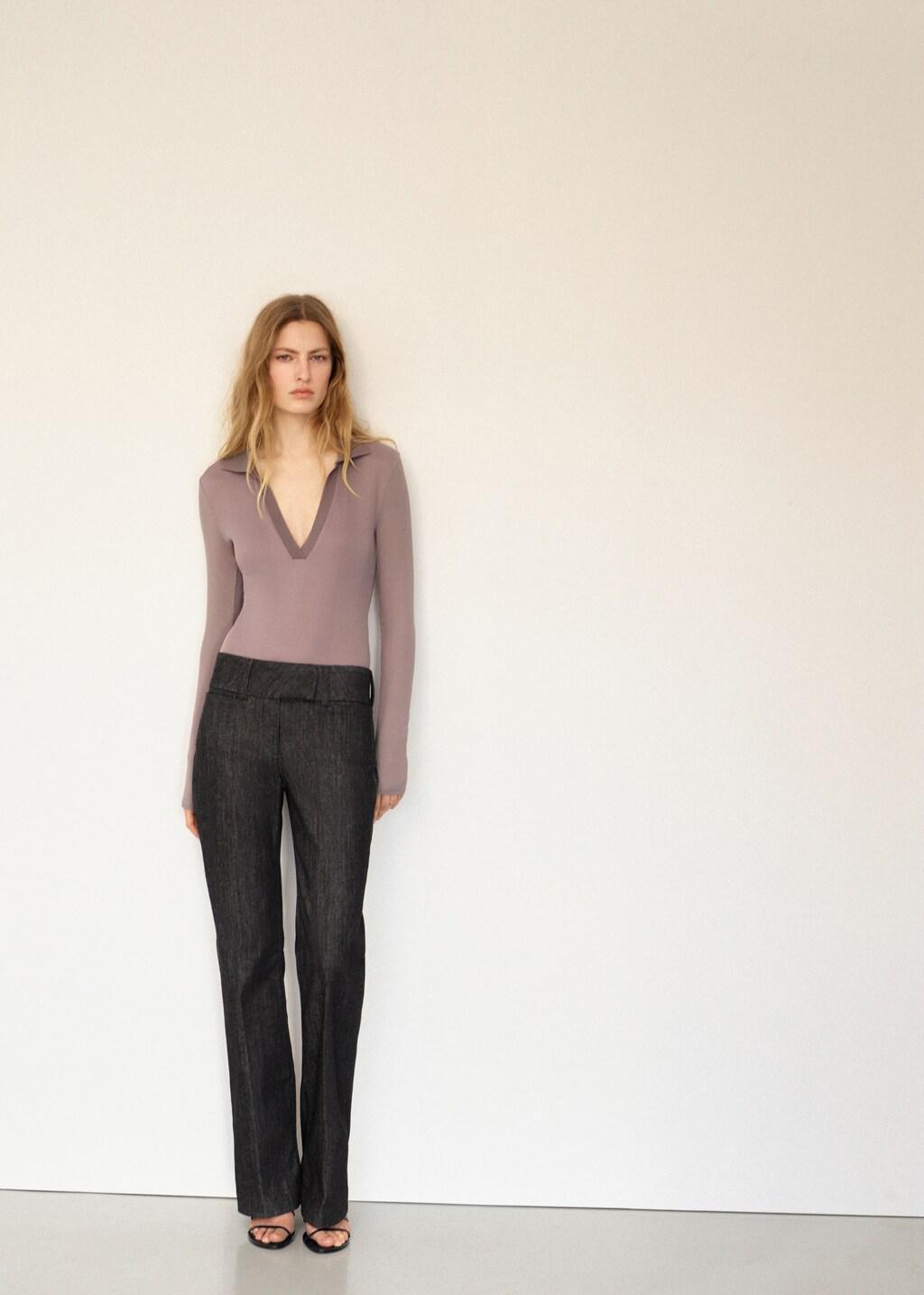 Brown Lt Pastel V-Neck Bodysuit, Light Pastel Brown, large image number 0