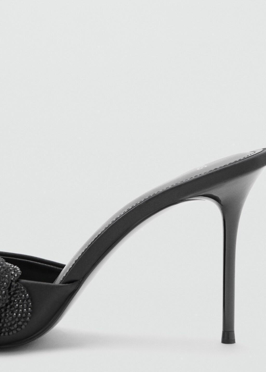 Black Sandals With Flower Strap, 0201_99, large image number 1