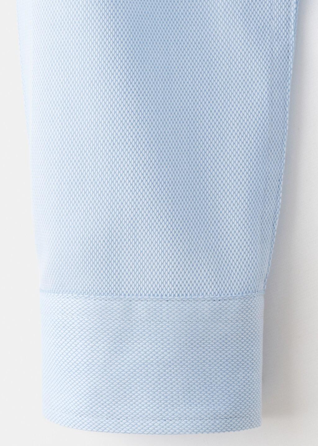 Blue Cotton Pique Shirt , Kids Boys, Light-Pastel Blue, medium