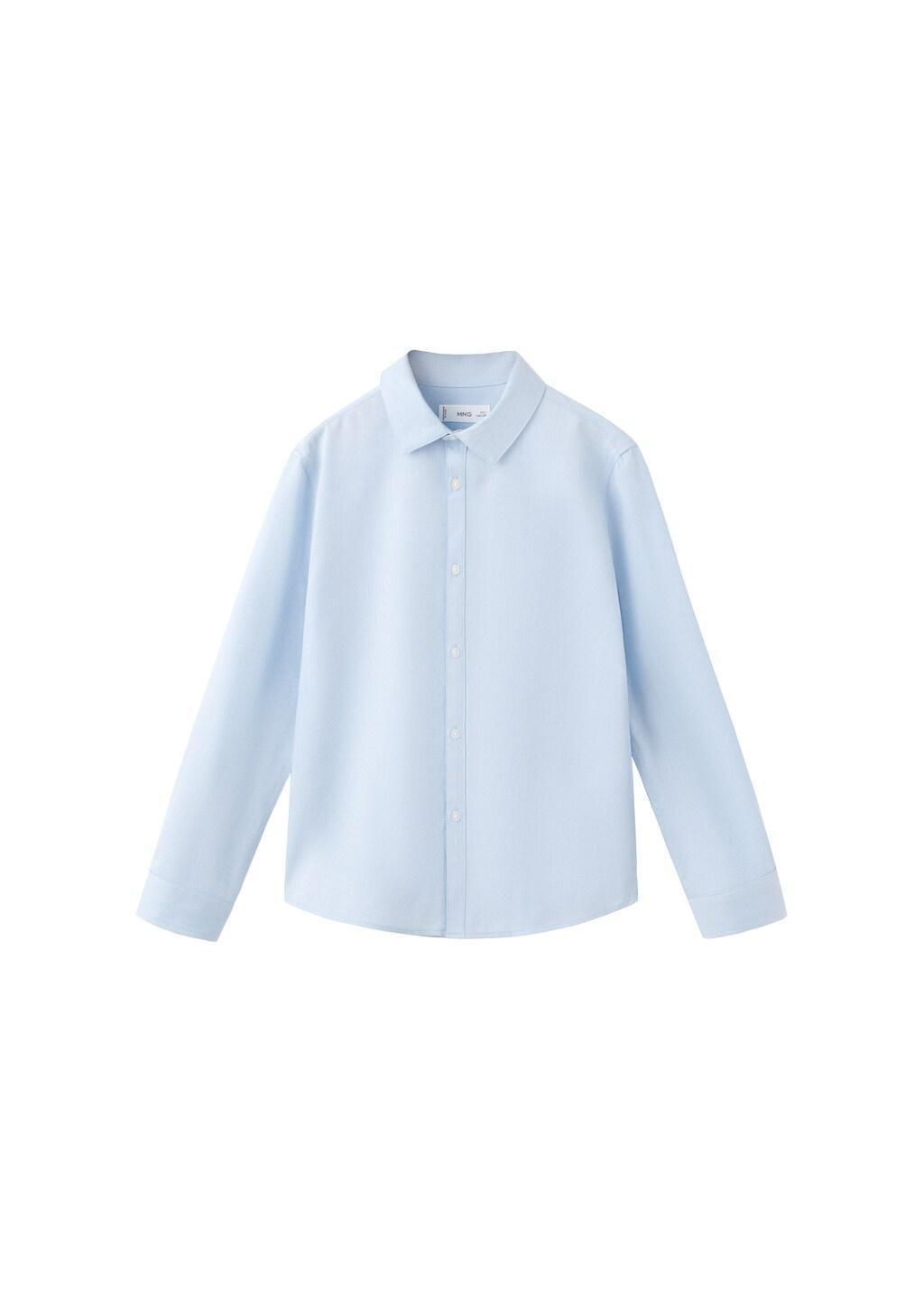 Blue Cotton Pique Shirt , Kids Boys, Light-Pastel Blue, large image number 4