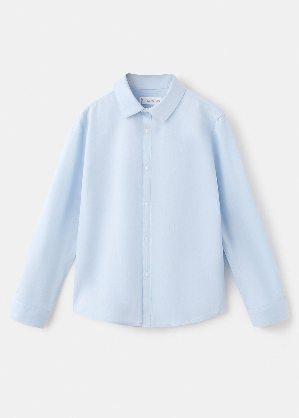 Blue Cotton Pique Shirt , Kids Boys, Light-Pastel Blue, large image number 5