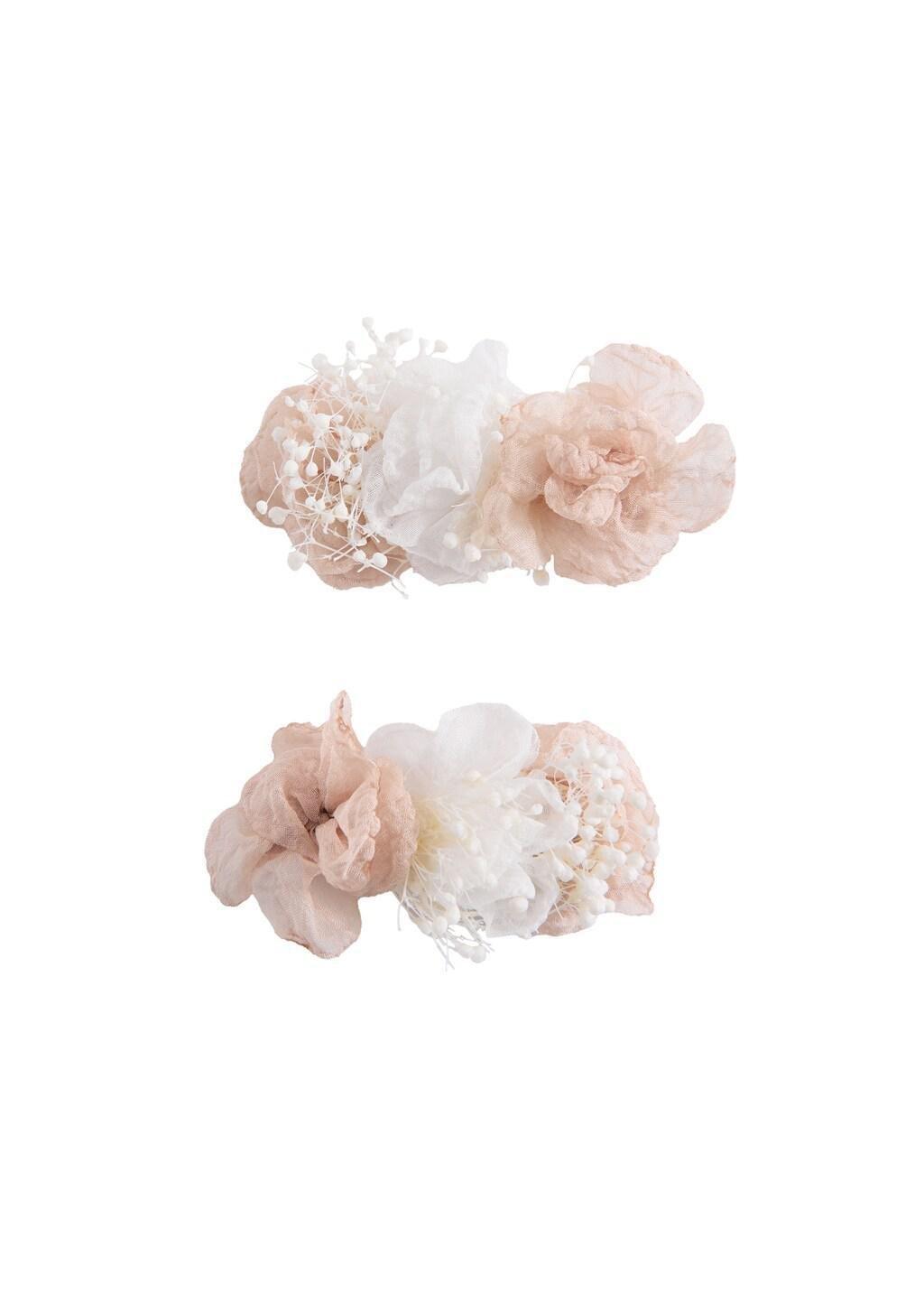 Pink Flower Hairclips,Set Of 2, Baby Girls, Light-Pastel Pink, large image number 2