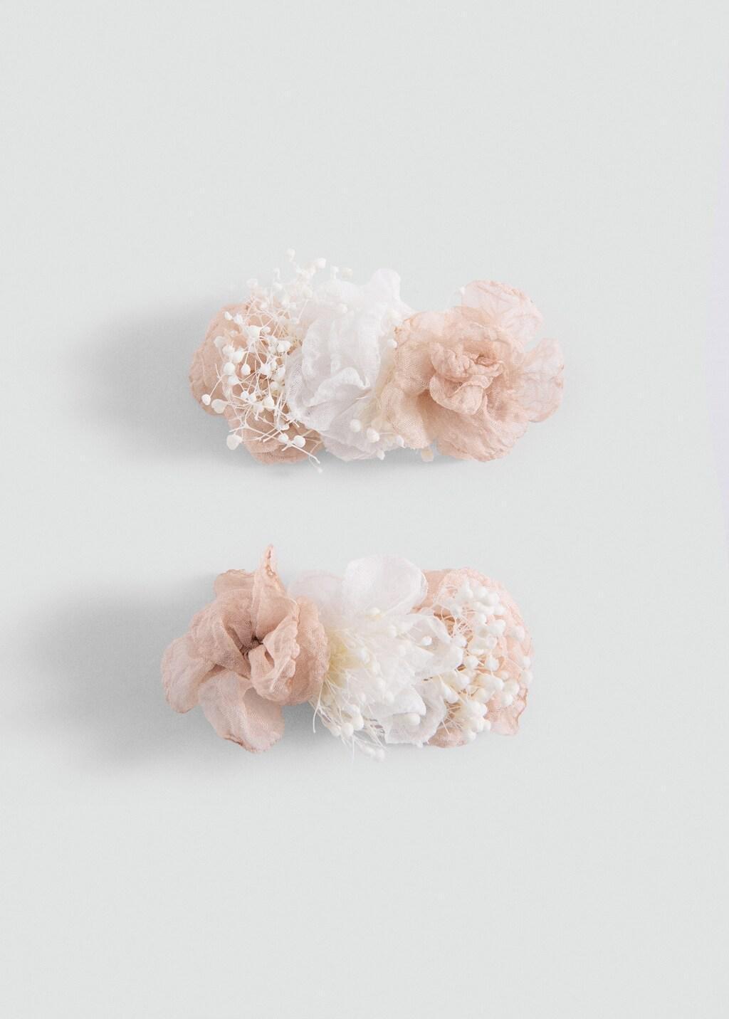 Pink Flower Hairclips,Set Of 2, Baby Girls, Light-Pastel Pink, large image number 3