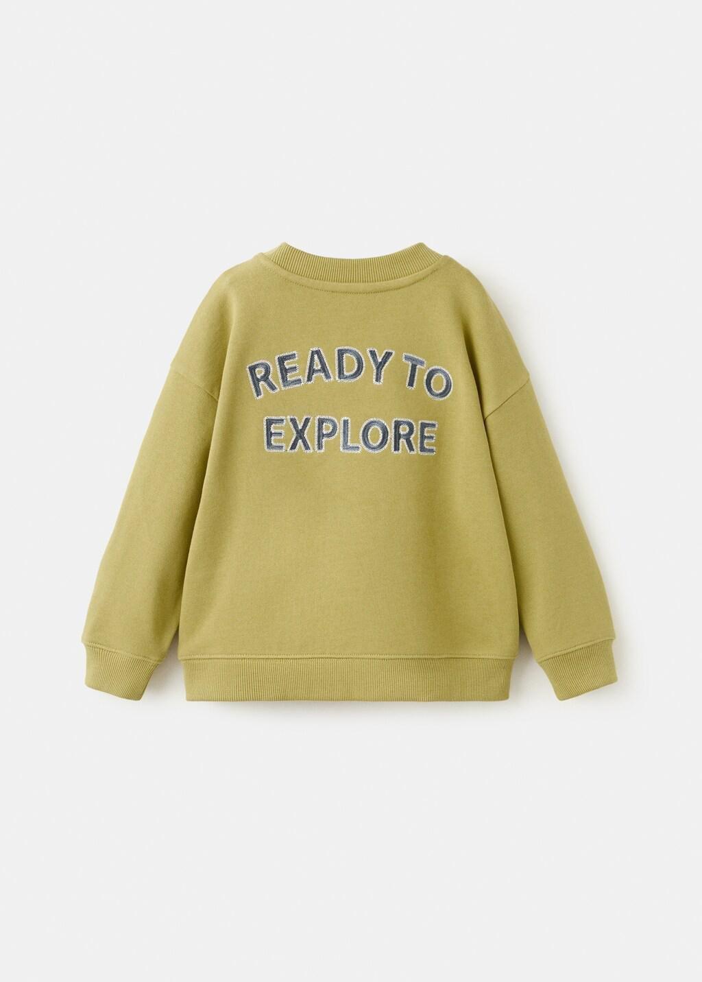 Yellow Printed Cotton Sweatshirt, Baby Boy, Bright Yellow, medium