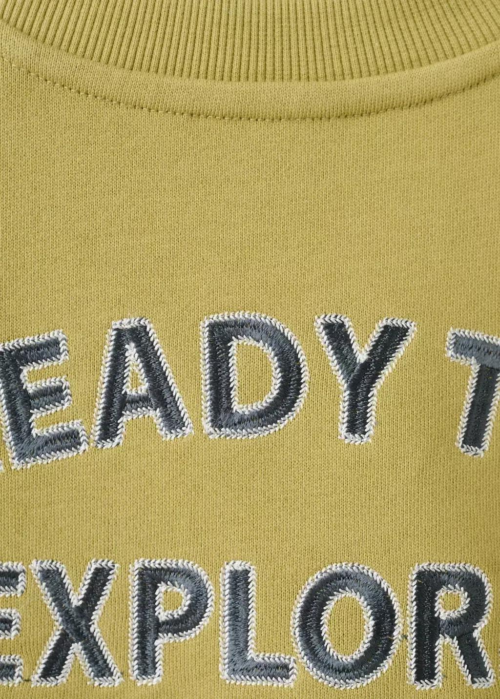 Yellow Printed Cotton Sweatshirt, Baby Boy, Bright Yellow, large image number 4