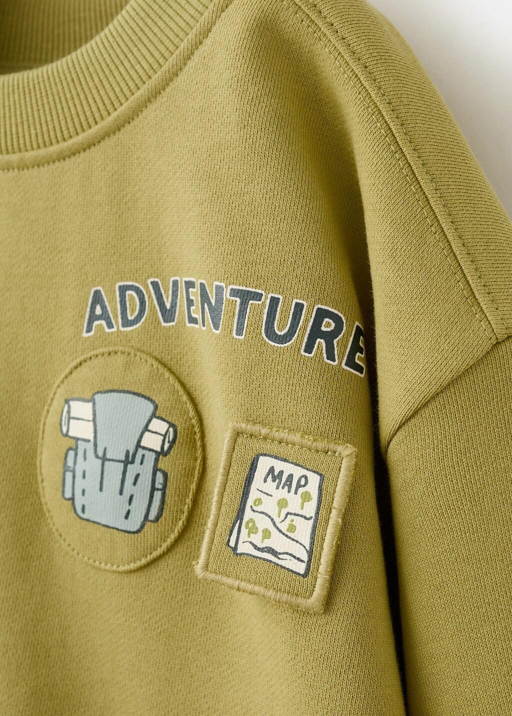 Yellow Printed Cotton Sweatshirt, Baby Boy, Bright Yellow, large image number 5