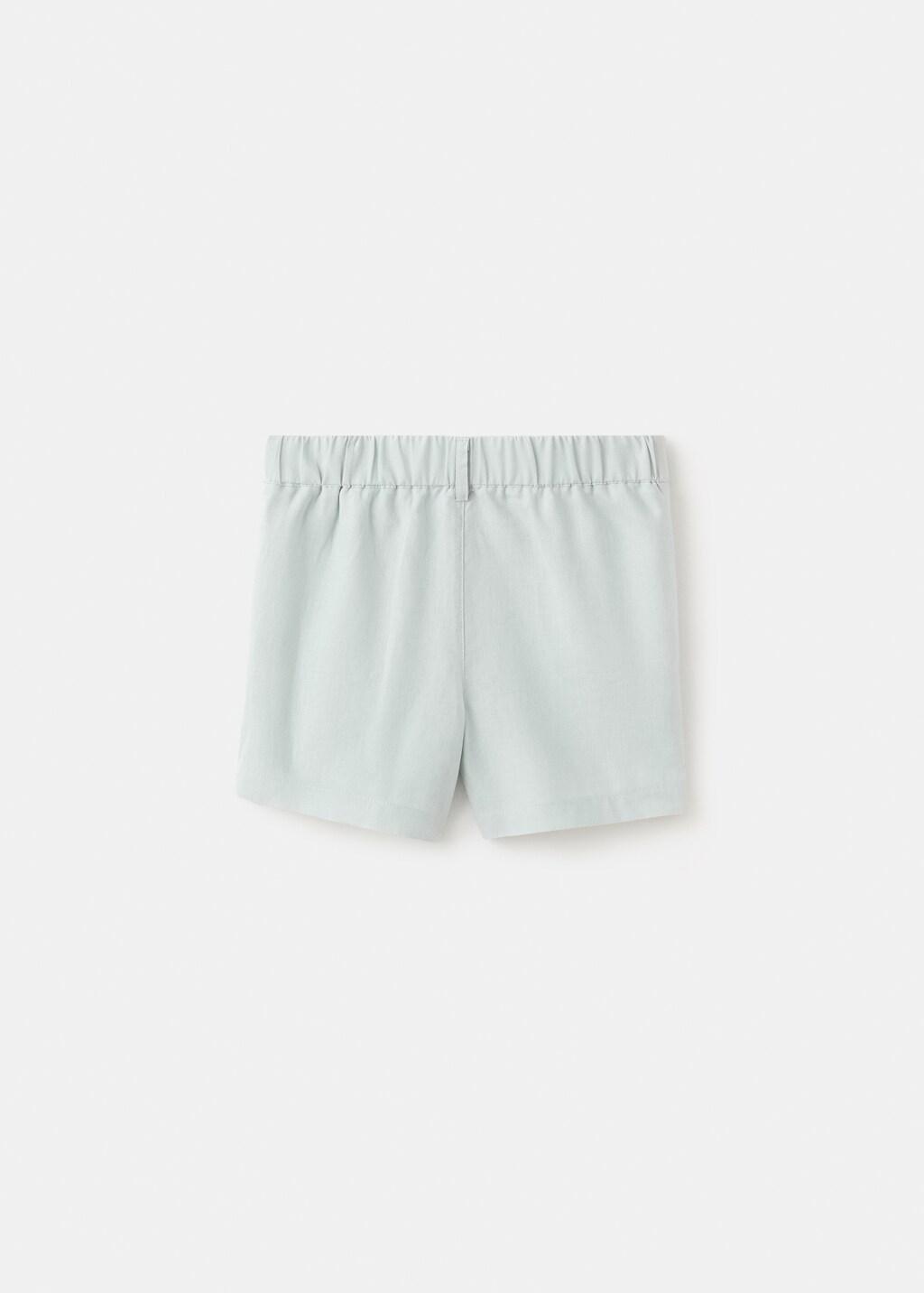 Turquoise Linen-Blend Bermuda Shorts, Baby Boy, Turquoise - Aqua, medium