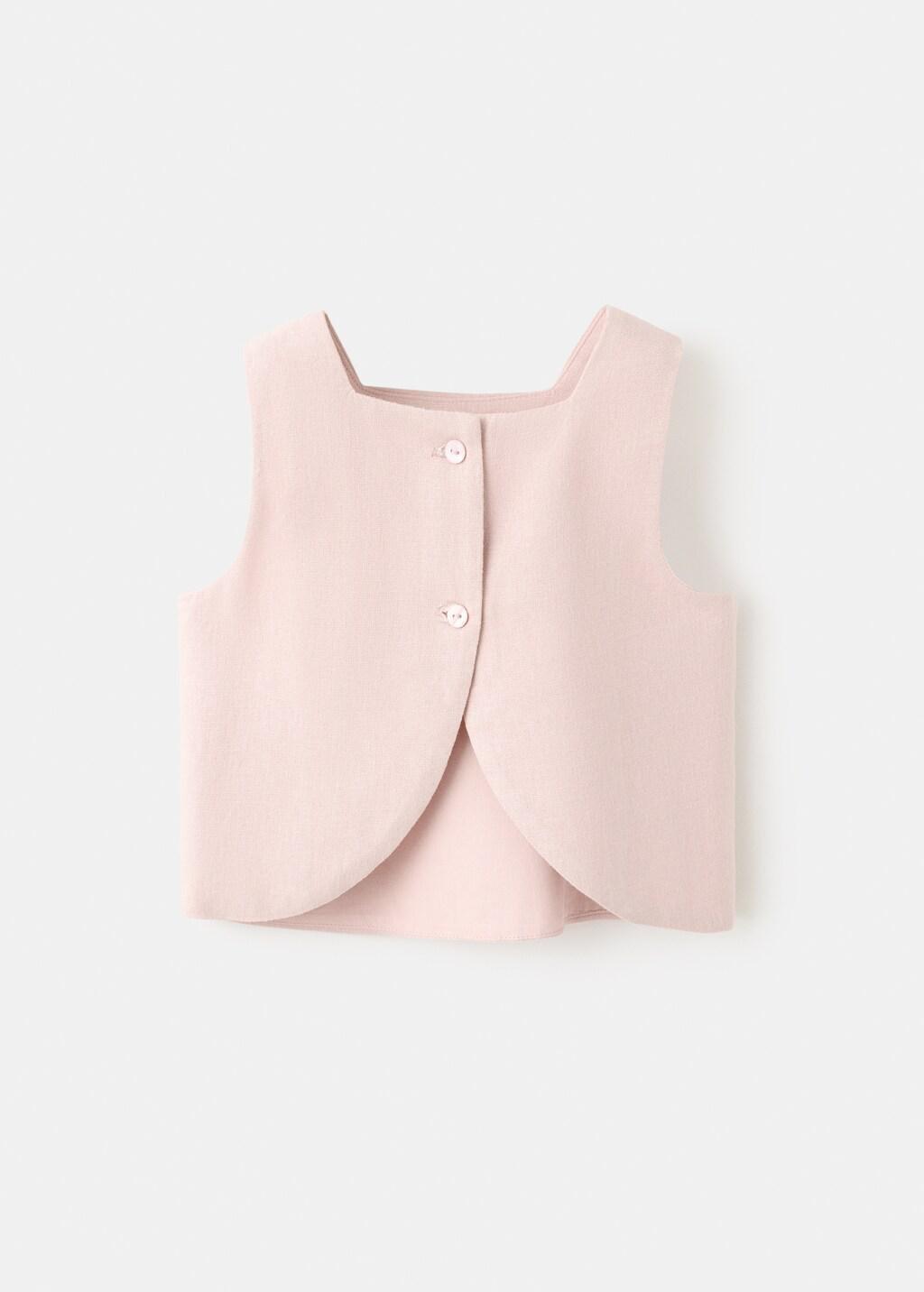 Pink Lt Pastel Linen Blouse, Baby Girl, Light-Pastel Pink, large image number 2