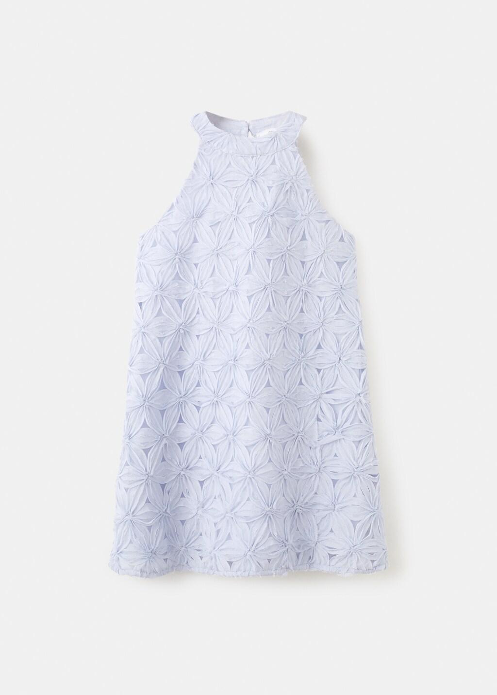 Blue Halter-Neck Floral Dress, Kids Girls, Medium Blue, large image number 6