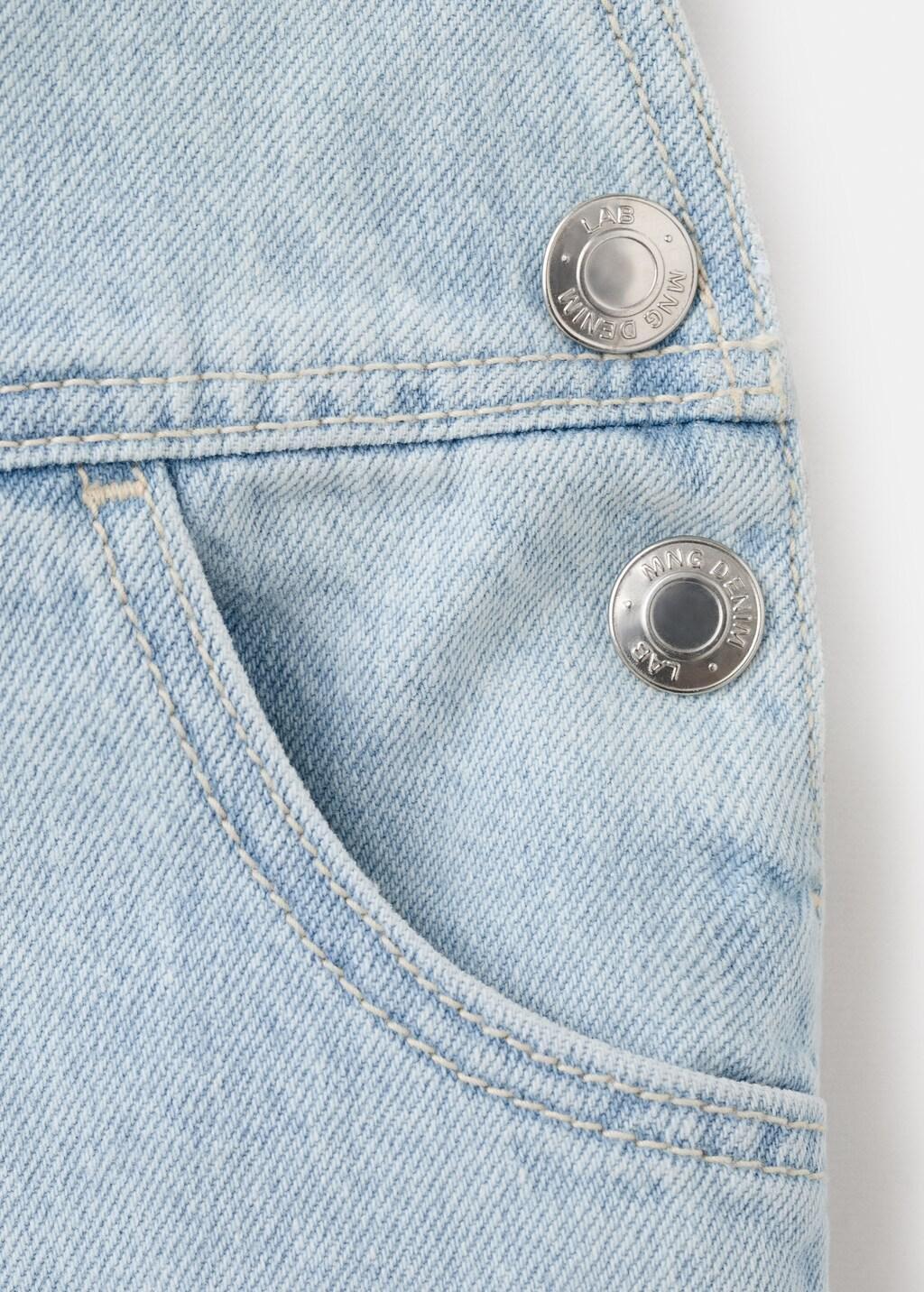 Blue Long Denim Dungarees, Baby Girl, Open Blue, large image number 1