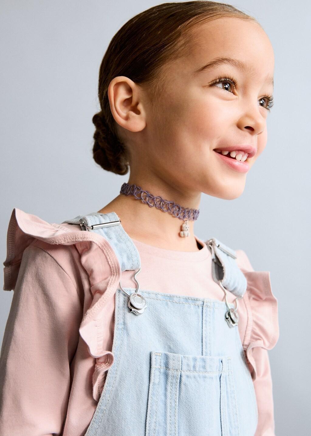 Blue Long Denim Dungarees, Baby Girl, Open Blue, large image number 4