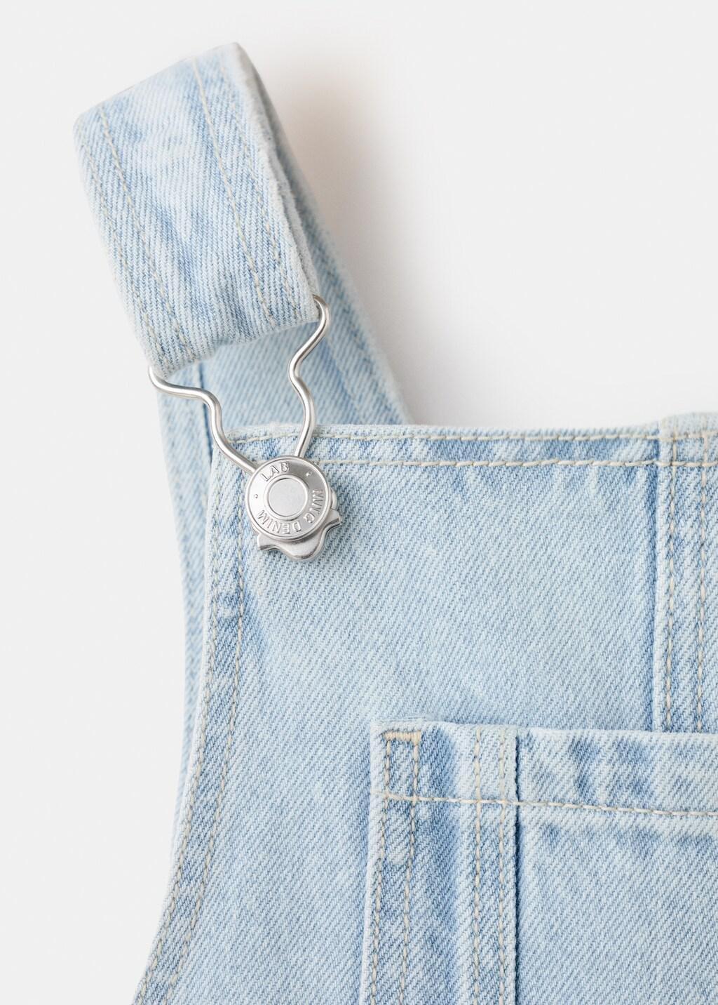 Blue Long Denim Dungarees, Baby Girl, Open Blue, large image number 5
