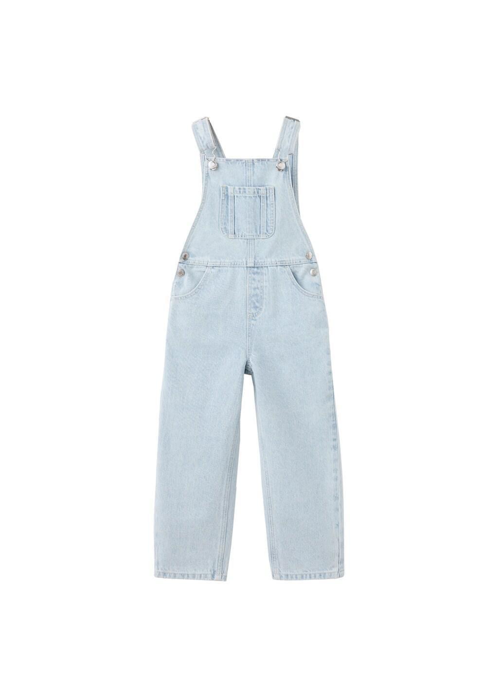 Blue Long Denim Dungarees, Baby Girl, Open Blue, large image number 6