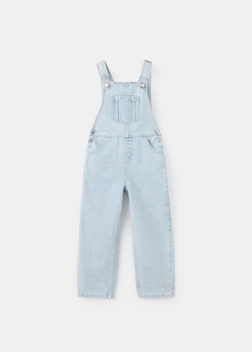 Blue Long Denim Dungarees, Baby Girl, Open Blue, large image number 7