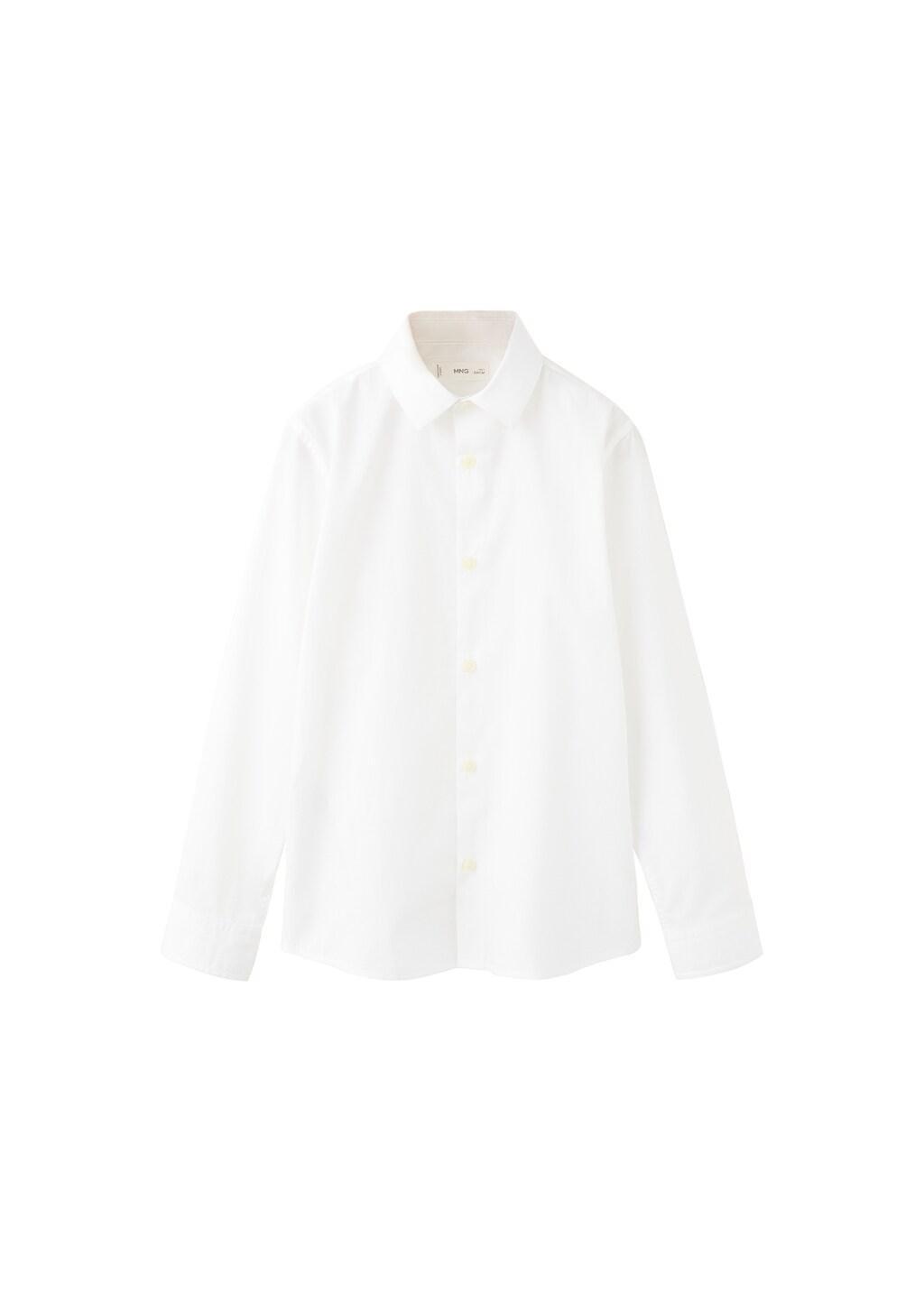 White Cotton Shirt, Kids Boys, White, large image number 3