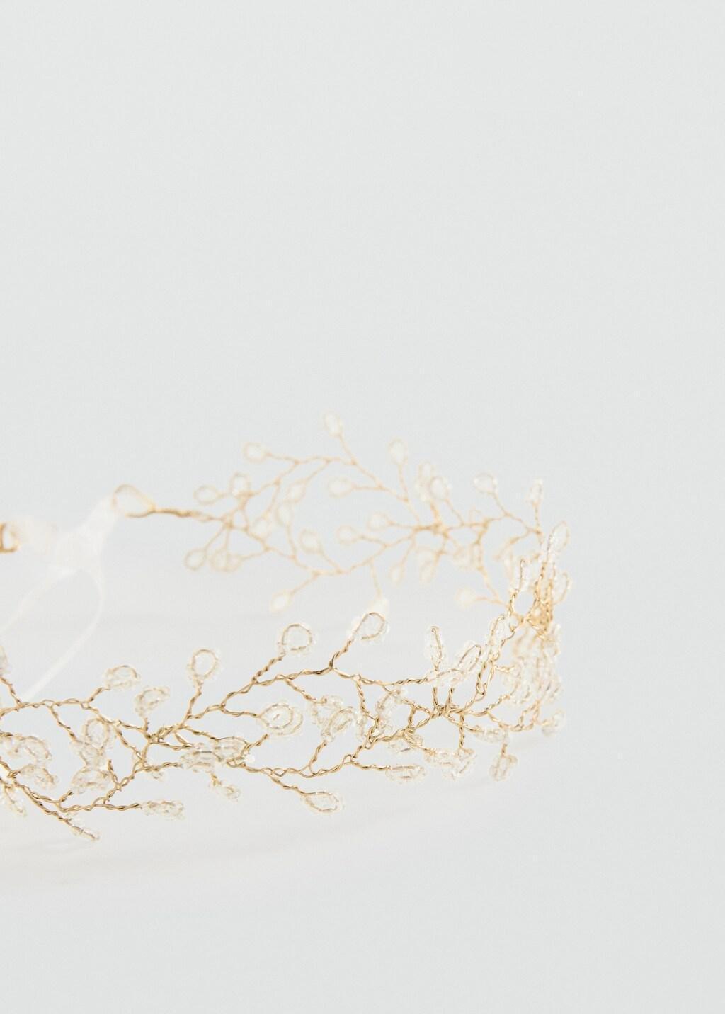 Gold Crystal Headband, Kids Girls, Gold, large image number 1