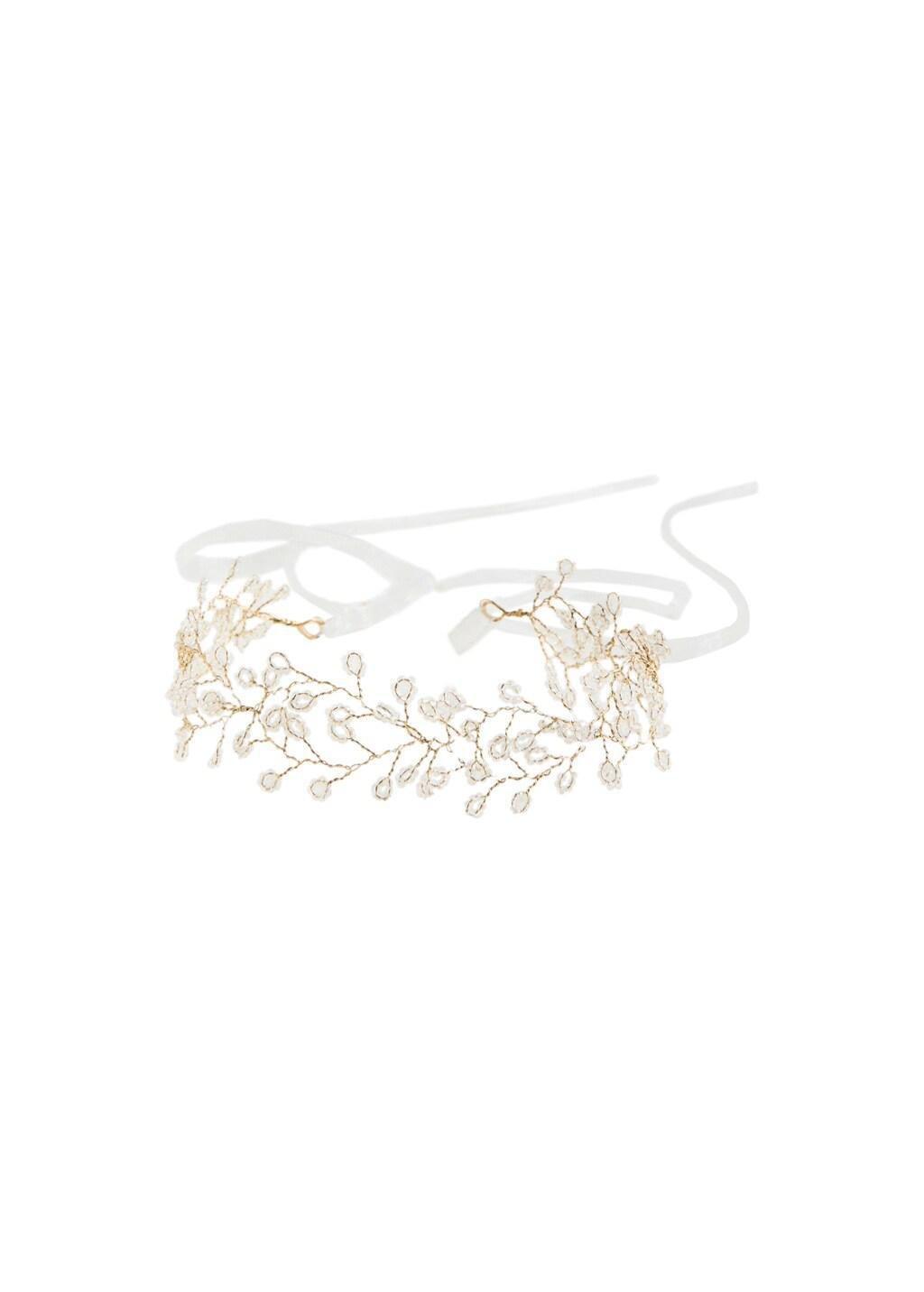 Gold Crystal Headband, Kids Girls, Gold, large image number 3