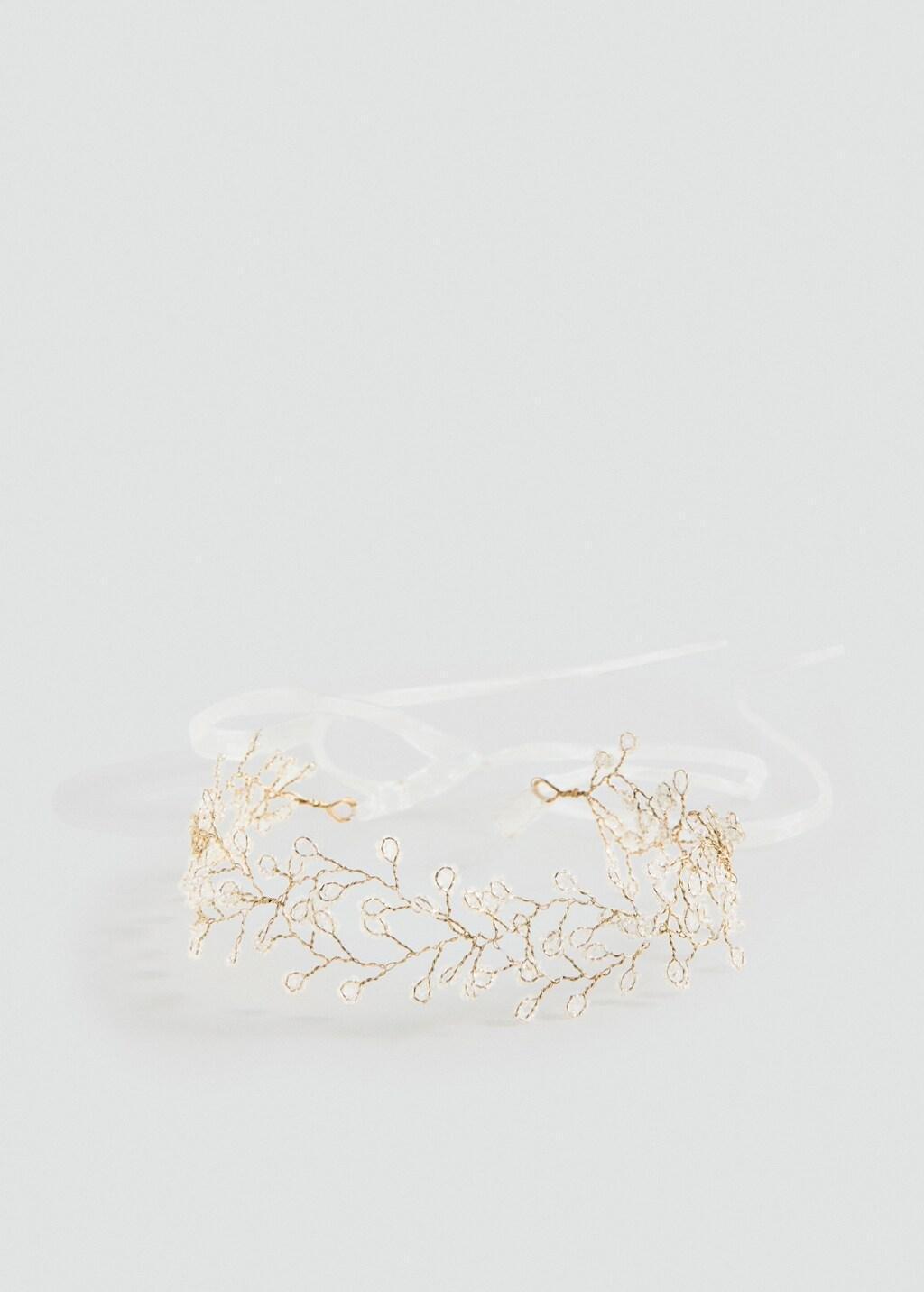 Gold Crystal Headband, Kids Girls, Gold, large image number 4