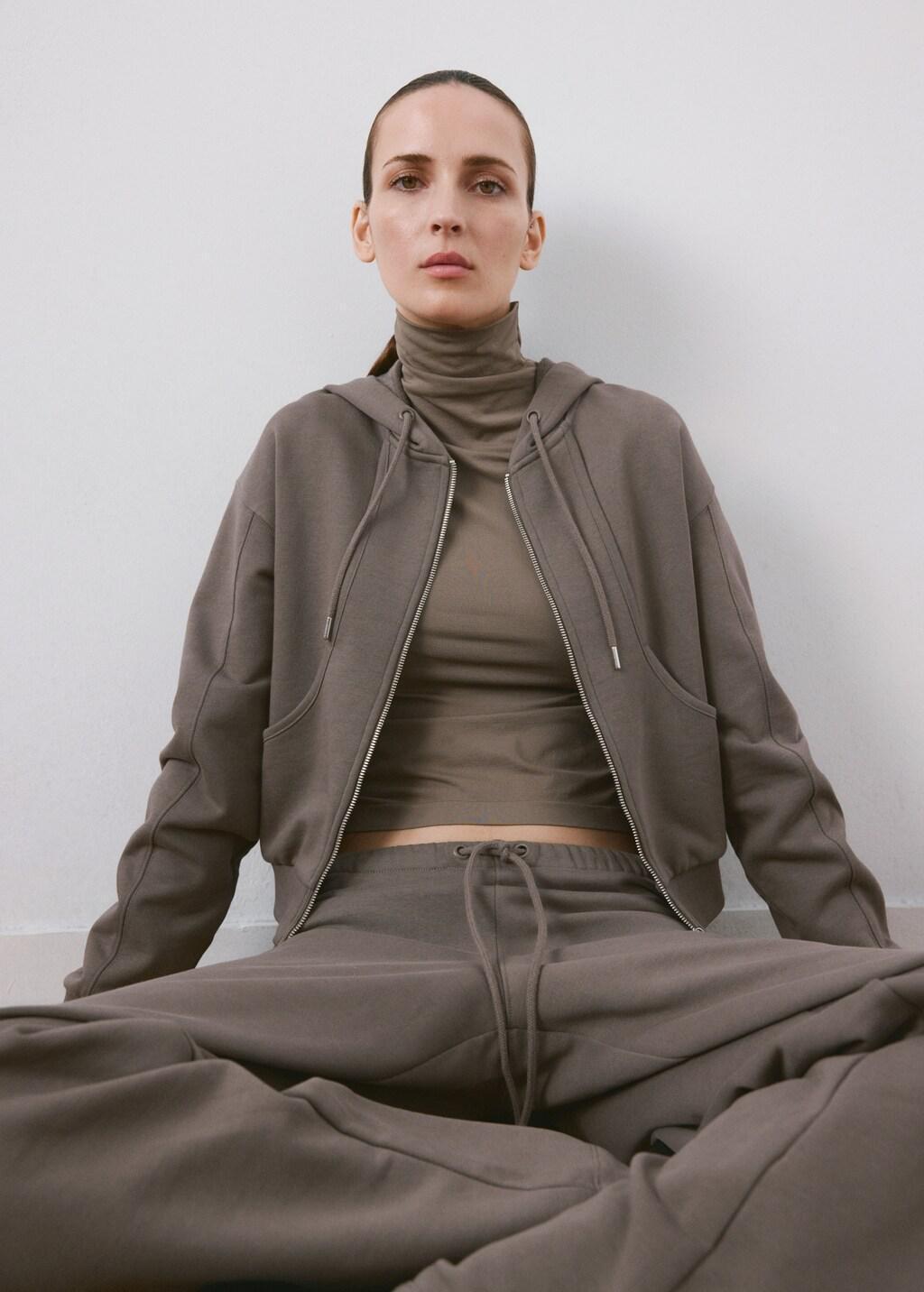 Grey Hooded Sweatshirt, 0201_92, large image number 4