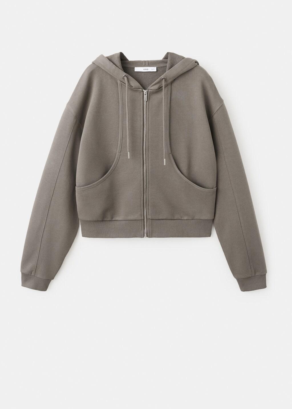 Grey Hooded Sweatshirt, 0201_92, large image number 7