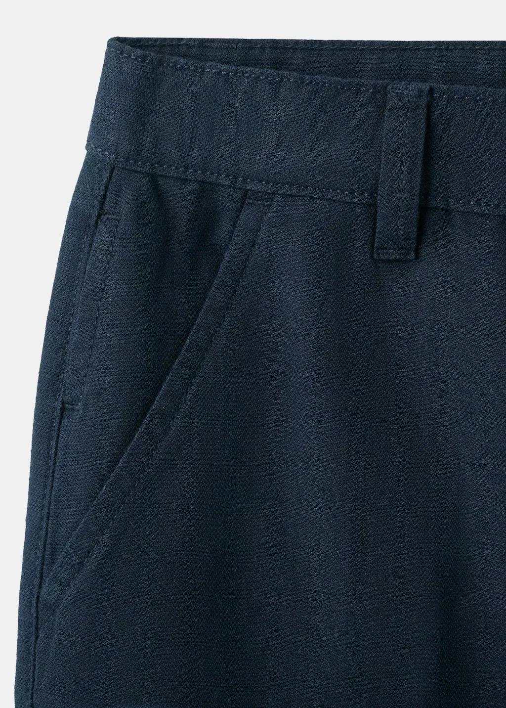 Navy Straight-Fit Cotton Trousers, Kids Boys, Navy, large image number 4