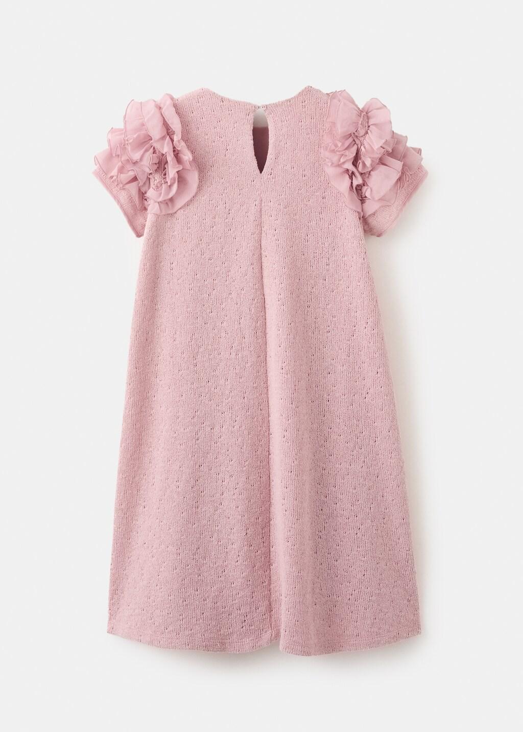 Pink Knitted Dress With Frill Detail, Kids Girl, Pink, medium